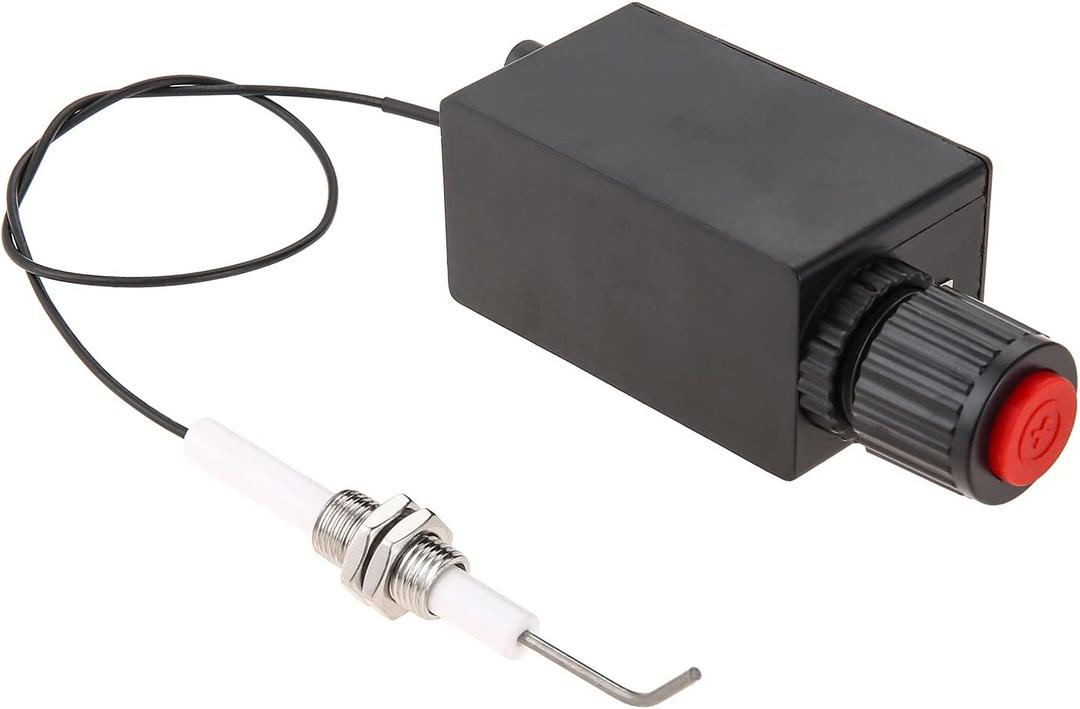 Igniter Push Button Ignition Kit for Fire Pit Gas Burner Grill Igniter Replacement with 11.8inch(300mm) Electrode Ignition Cable Wire for Outdoor BBQ Gas Patio Heater AA Electronic Battery