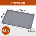 ukeetap Extra Thick Silicone Mat Waterproof with Raised Edge 19 x 12, BPA Free Non-Slip Dog & Cat Food Mat, Feeding Mat for Food and Water Bowls, Spill Proof Mat to Protect Floors, Gray