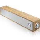 MICA Computer Speakers, Wired Computer Sound Bar, Wooden Mini Soundbar, USB Powered PC Speakers 3.5mm AUX & PC Input (Yellow)