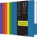Oxford 2 Pocket Folders with Fasteners, Folder for School and Office, 2 Pocket Paper Organizer, Plastic Folders, Letter Size, Asst. Colors, (Blue, Green, Yellow, Orange, Red, Purple, 12 Pack (13188)