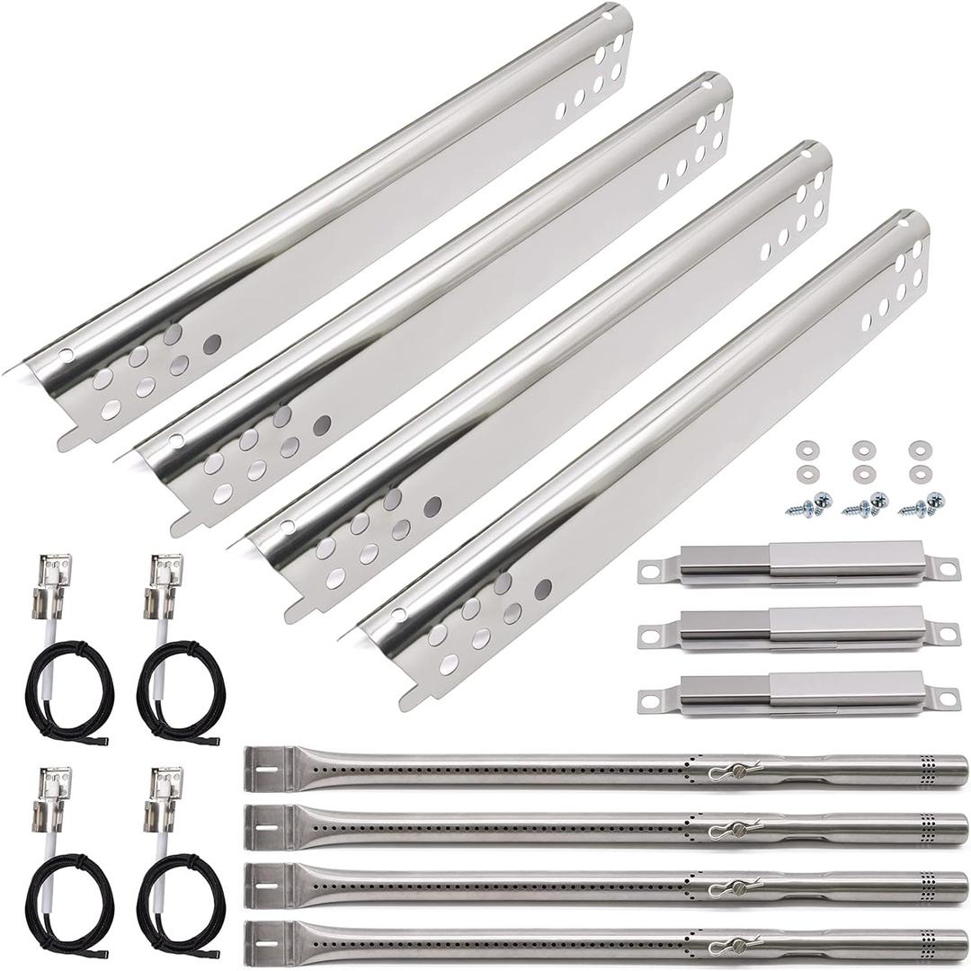 Grill Replacement Parts for Charbroil Advantage Series 4 Burner 463344015 463343015 463433016 463240115 463432215 463240015 Gas Grills, Stainless Pipe Burner, Heat Plate, Carryover Tube, Igniters.