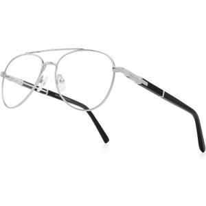 Classic Aviator Reading Glasses for Men Women Light Blocking Computer Readers Spring Hinge Metal Frame Acetate Legs, 1.5x