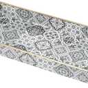 MAONAME Plastic Vanity Tray, Bathroom Counter Tray, Decorative Trays with Handles, Storage Dresser Trays Organizer for Toilet Tank, Jewelry, Makeup, 13.8" x 6" x 1.57"