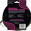 Ernie Ball Braided Instrument Cable, Straight/Angle, 10ft, Neon Green/Black (P06077)