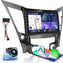Hikity 8 Core 4+64G for Hyundai Sonata 2010-2015 Car Stereo with 9 Inch Touch Screen, Carplay Android Auto Radio GPS Navigation/Mirror Link/Hi-Fi/Bluetooth+AHD Backup Camera