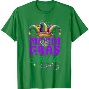 Mardi Gras Squad Matching Group Mardi Gras Cruise Crew Party T-Shirt Female Medium