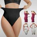 KSKshape Tummy Control Shapewear for Women Seamless Thong Panties Body Shaper Underwear (Black, L)
