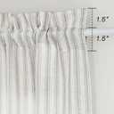 Door Curtains for Front Door Glass Window,Striped Sheer Linen 40 Inch Short Curtains for Small Windows,Farmhouse Ticking Stripe Print Privacy Curtains 25x40 in Length,Taupe