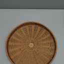 12 Inch Lazy Susan Organizer, Rattan Round Turntable, Lazy Susan for Table Top, Wicker Tray Hand Woven, Wicker Plate Rotating Spice Rack for Kitchen Cabinet Countertop Storage Essential