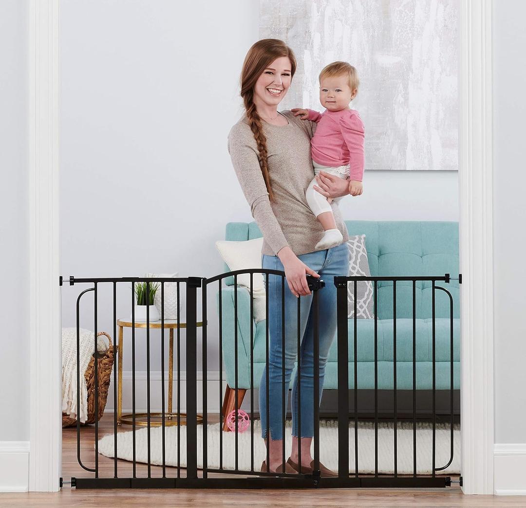 Regalo Home Accents Superwide Safety Gate, 6in*8in*12in, Black