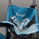VILLEY Low Beach Chairs for Adults 2 Pack, High Back Folding Beach Chairs, Lightweight and Portable for Outdoor, Beach, Camping, Lawn, Music Festival, with Cup Holder and Carry Bag-Blue Stripes, 2'2.4" X 2'2.4" X 2'9.5"