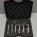 CORTOOL Annular Cutters Set 9pcs 3/4 Inch Weldon Shank 1 Cutting Depth 1/2-1-1/16 Cutting Diameter Two-Flat HSS M2 Slugger Bits for Mag Drill Press with Pilot Pin & Carbide Tipped Pen