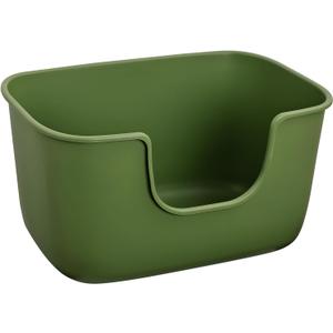 SpaceTime Extra Large Litter Box with High Sides,XL Low Entry Multi Cat Litter Pan for Kittens,Jumbo Litter Boxes for Big Cats,Anti-Splashing Cat Boxes for Indoor Cats,Easy to Clean (AvocadoGreen)