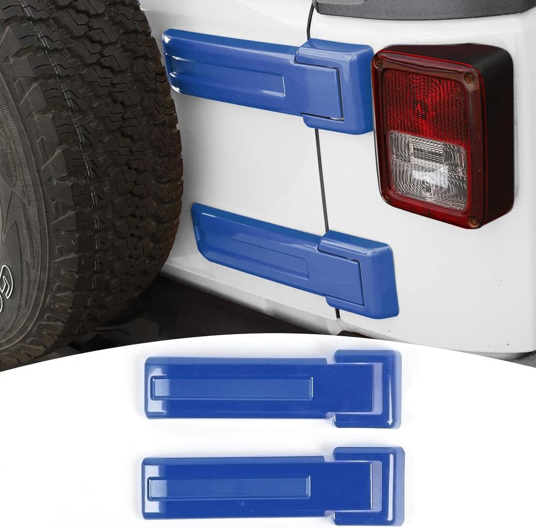 Tailgate Hinge Cover Trim Accessories for 2007-2018 Jeep Wrangler JK JKU & Unlimited (Blue)