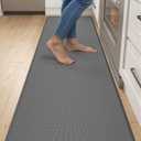 DEXI Kitchen Mat Cushioned Anti Fatigue, Extra Long Large Comfort Standing Floor Mats Waterproof, Memory Foam Antifatigue Runner Rug for Desk Office, Sink, Laundry, 70x20, Grey