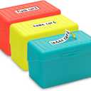 H4D Index Card Holder 3x5, Index Card Box Organizer Case, 3x5 Flash Note Card Holder, 3 Packs (Red/Green/Yellow)