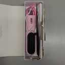 Go Brush Pro 2026 Hair Straightener Brush 300 Million Negative Ionic Portable Hair Straightener Comb for Women with 4 Temps Fast Heating MCH Ceramic Coating Smooth Frizz Hair Light Pink