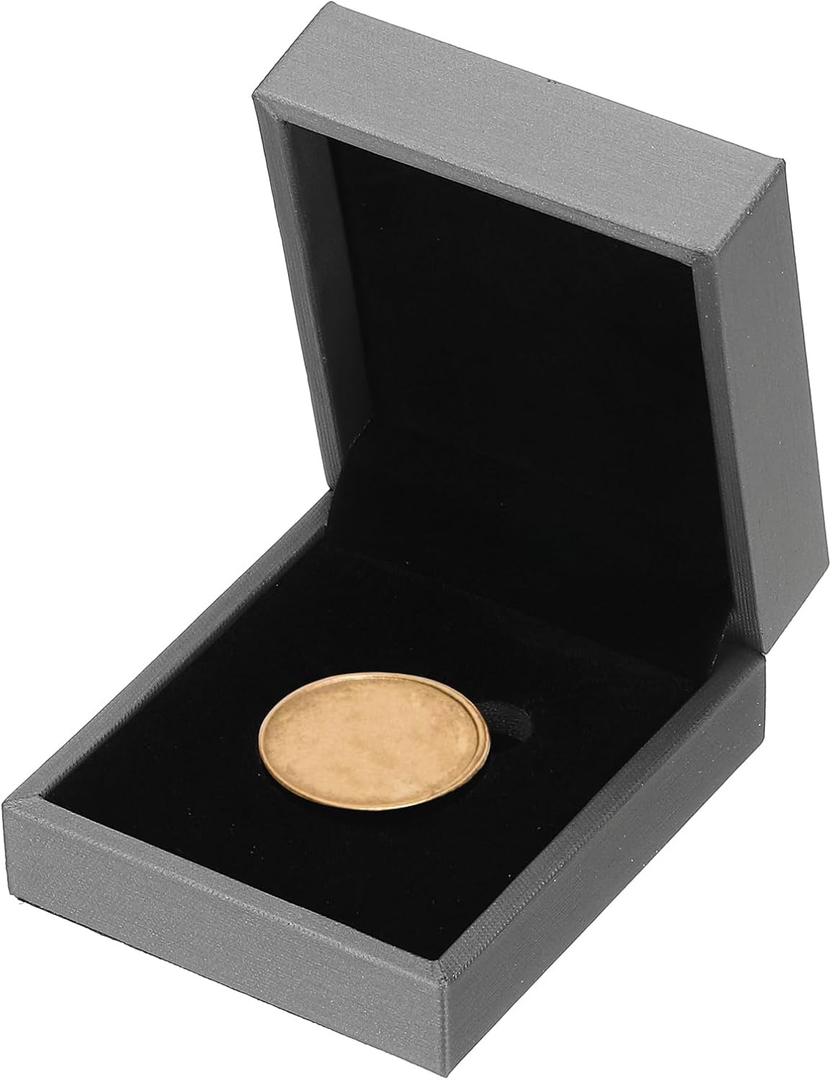 PATIKIL Coin Display Box, Coin Presentation Display Box Coin Box Coin Case with Coin Holder Square Fit 33mm Coin for Silver Dollar Collectors, Gray