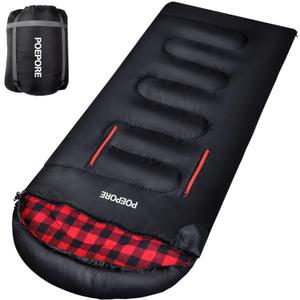 Flannel Sleeping Bag Cotton 0 Degree Cold Weather for Adults XXL Wearable Sleeping Bag 4 Seasons Waterproof with Compression Sack