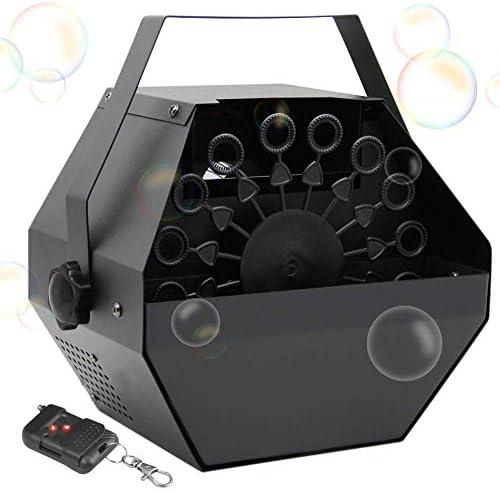 ATDAWN Metal Portable Bubbles Machine, Professional Automatic Bubble Maker with High Output for Outdoor/Indoor Use, Wireless Remote Control (Black)