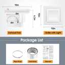 FEITON Bathroom Exhaust Fan with Light, Ceiling Mount, 110 CFM 1.0 Sones 4 Inch Duct, Quiet Square Bath Fan Light Combo, Shower Exhaust Fan with Light