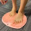 Silicone Foot Scrubber in Shower, Back Washer Exfoliating Bath Wash Pad Wall Mounted, Foot & Body Brushes for Men and Women 2 Pack