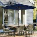 AreShark 9 FT Patio Umbrella for Outdoor, Outdoor Umbrella with Push Button Tilt and Crank, Outdoor Patio Umbrellas with 8 Sturdy Ribs for Market, Garden, Deck, Backyard, Pool (Navy)