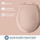 Bemis Classic Colors Slow Close Toilet Seat, Easy Clean Hinges and Durable Plastic Seat, Made in USA, Round, Venetian Pink, Size: Round