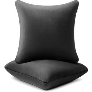 AM AEROMAX 20 20 Pillow Insert (Pack of 2) Memory Foam Throw Pillow Insert Sham Square for Decorative Cushion Bed Couch Sofa Without Deform After Longtime Use(Black)