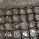 36 Pack Clear Glass Tealight Candle Holders, 1.8 Inch Wide x 1 Inch High, for 1.5" Tealights, Bulk for Wedding Centerpieces, Party, Dinner, Home Decor