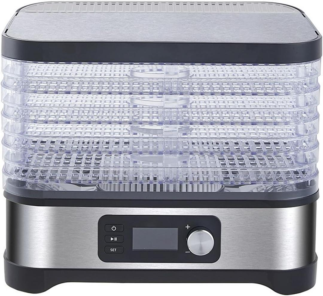Dehydrator for Jerky Food Dryer 5 Trays 30-75C Wide Temperature Range 360-degree Air Circulation System for Jerky Dog Treats Herbs Meat Fruit