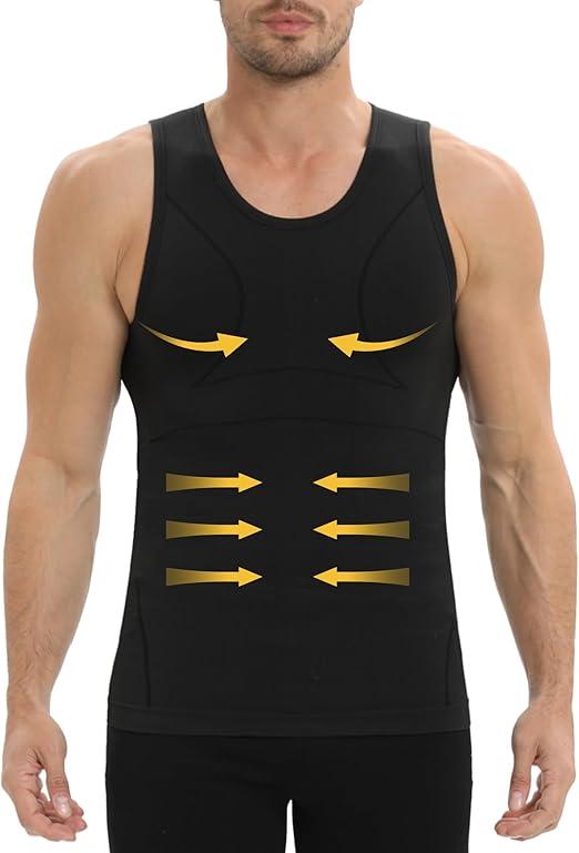 Compression Shirt Men, Slimming Tank Top, Gynecomastia Undershirts, Tummy Control Shapewear, Mens Body Shaper Vest M