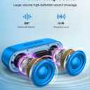 LENRUE Bluetooth Speakers, Waterproof Portable Speakers with TWS, 24 Playtime, Stereo Sound, Wireless for Home Shower Pool Beach Outdoor (Blue)