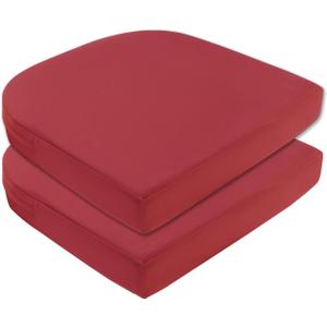 Topotdor Outdoor Chair Cushions for Patio Furniture, Waterproof Patio Chair Cushions Set of 2, Indoor/Outdoor Round Corner Chair Seat Cushion with Ties, 18"x18"x3"