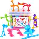 OleOletOy Suction Fidget Toys for Kids: 21 Pack Stretchy Suction Cup Bath Toys - Fidget Toys Bulk Prizes for Kids Autism School Classroom Calming - Gifts for Party Favors Easter Basket Stuffers