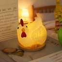 Chicken Night Light for Kids,Funny Egg Lamp Cute Lamp,Baby Night Lights for Nursery,Battery Powered Resin Nightlight for Kids Room,Kawaii Room Decor,Chicken Gifts for Birthday White Elephant Gifts