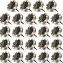 24 Pack Solar Ground Lights Outdoor, 8 LED Mini Flat Solar Disc Lights, IP65 Waterproof Pathway Lights Solar Powered, Landscape Lighting for Garden Walkway Driveway Yard Lawn,Warm White