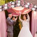 Pack of 6 Artificial Flower Wedding Arch Decorations, 18 inch Floral Centerpieces for Party Bridal Shower Event Table Wall Arrangement - Dusty Rose
