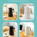 Baffect Thermal Coffee Carafe, Upgraded Plastic Double Wall Vacuum Insulated Flask with Copper Plating Glass Liner for Hot or Cold Drinks -24hrs (Black,34oz/1L)