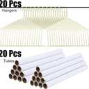 Didaey 20 Sets Dry Cleaner Hangers 18" Drapery Hanger and Tubes Tablecloth Hangers Blanket Hanger Drapery with Strong 10.5 Gauge Wire for Heavy Items, 18 x 9.8 inches