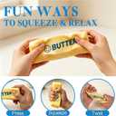 2 PCS Slow Rising Butter Squishy Toys, Soft Squeeze Stress Relief for Office and Home, Sensory Fidget for Anxiety Relief and Focus, Butter Color