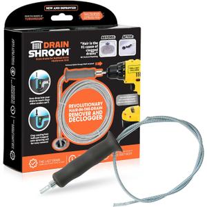 DrainShroom DSSNK070 Revolutionary Tub and Sink Snake Auger Clog Remover for Bathroom Drains, 42 Inch, Stainless
