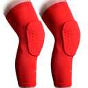 COOLOMG Basketball Knee Pads Compression Leg Sleeves for Volleyball Football Weightlifting Red M