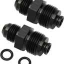 6AN Male Flare to M18x1.5 O Ring Seal Power Steering Adapter Fitting Connector Aluminum Black 2PCS