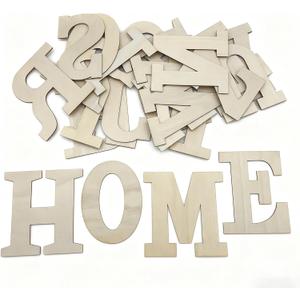 Wooden Letters for Crafts, 6 Inch Unfinished Capital Large Wooden Alphabet Letters&Numbers Wood Letters for DIY Painting Arts Home Decorations Kids Spelling Learning (26Pcs)