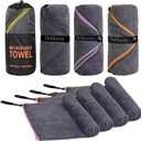 Dofilachy 4 Pack Camping Towel - Camping Towels Quick Dry Towel Microfiber Travel Sports Towel for Camp Bath Beach Swim, Large 24” x 47”
