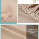 Headboard Slipcover King, Stretch Bed Headboard Cover, Dustproof Protector Cover for Bedroom Bed Headboard, Velvet Soft Fabric (Camel)