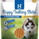 N-Bone Puppy Teething Sticks, Chicken Flavor, Natural Puppy Chew Sticks & Teething Treats, SQF Certified, Made with Rice Flour for Easy Digestion, Calcium Enriched (3.7oz), Best By 09 JAN 2027