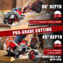 6" Cordless Circular Saw, 21V Compact Wireless Circular Saw, 4.0Ah Battery, 5800RPM, Max Cut 2-1/6" (90), 1-1/4" (45),w/40T & 60T Blades,Fast Charger (1Hr),Applicable to Wood,Aluminum & Plastic