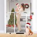 41" Tall Safety Pet Gate,Adjustable 29.92"-49.21" Wide,No Drilling Pressure Mount Kit,Auto Close Cat Gate Suitable for Stairs,Doorways,White (29.92"-49.21" W)